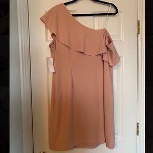 Pink one shoulder dress
